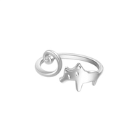 Bague chat en argent sterling S925 pour femme, design de niche, luxe léger, ajustable, pour l'index