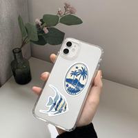 50 pegatinas de PVC estilo Ins de dibujos animados azules con grafiti, impermeables, para decoración de guitarra, cuaderno, equipaje, DIY