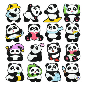 Breloques de chaussures mignonnes en forme de panda personnalisées, avec motifs de panda mangeant et dormant, <span class=keywords><strong>Jibbitz</strong></span> personnalisés pour accessoires de sabots - Product Image 1