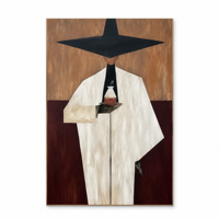 Peinture sur toile abstraite minimaliste grand format, silhouette humaine moderne, art mural fait main, décoration intérieure nordique sans cadre