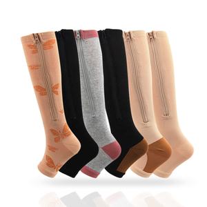 Calcetines de compresión con cremallera y Punta abierta hasta la rodilla, <span class=keywords><strong>para</strong></span> mujer, <span class=keywords><strong>para</strong></span> dormir, belleza, previene venas varicosas - Product Image 4