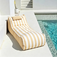 BR Wholesale Housse de pouf flottant de piscine moderne à rayures en tissu Oxford imperméable pour transat