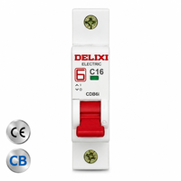 Disjoncteur miniature DELIXI CDB6i MCB 1P C16 6kA 10kA 230V Protection contre les surcharges et les courts-circuits Norme IEC En stock