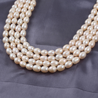 Perles d'eau douce en forme de riz naturel rose de qualité AA de 9 à 10mm pour la fabrication de bijoux