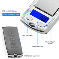 Balance de poche électronique numérique mini en acier inoxydable 200g, design clé de voiture, pour bijoux, vente chaude, directement de l'usine