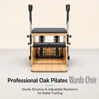 MZMM Chaise Wunda de Pilates en Bois de Chêne Robuste, Double Pédale Réglable, Poignées Amovibles Écologiques, Idéale pour Studio et Domicile