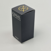 Boîte à parfum noire de luxe personnalisée, boîte en papier cosmétique imprimée à l'or pour l'emballage de flacons de parfum