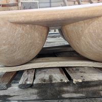 Table basse en travertin beige Goldtop OEM/ODM, travertin turc, travertin romain, tables à manger atypiques