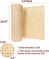 Vente en gros Rouleau de rotin Sangle naturelle Décoration de meuble Sangle en rotin naturel 1.5 pieds Sangle de canne en rotin à maille ouverte