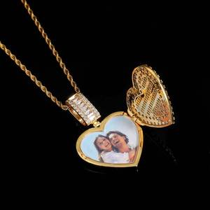 Flip Heart Photo <b>Locket</b> Hip Hop Pendant Custom Real <b>Gold</b> Plated Prong Setting 925 Silver Moissanite Bling Iced Out Jewelry - Product Image 3