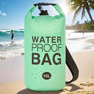 กระเป๋ากันน้ำกลางแจ้ง 2L 5L 10L 30L PVC พับเก็บได้สำหรับตั้งแคมป์เดินป่าตกปลาชายหาดดำน้ำ - Product Image 3