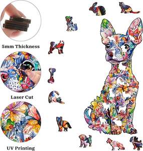 Precio personalizado de fábrica Inteligencia Fantástico colorido Animal Forma Rompecabezas de madera Juguetes para niños Rompecabezas de madera para adultos - Product Image 2