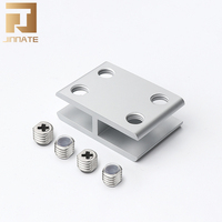 Support de fixation pour étagère en verre en aluminium Jinnate JNT-171 - Réglable sur 4 axes, finition oxydée argentée, sans perçage