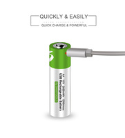 SMARTOOOLS Baterai Lithium Ion Isi Ulang 1.5V AA 2600mWh Paket 4 Buah dengan Pengisian Daya Tipe-C untuk Senter LED & Mainan