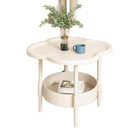Table basse en plastique crème moderne et simple, avec rangement, table d'angle, table de salon, table de chevet, prix avantageux