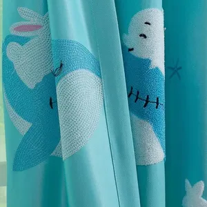 High density blue upholstery fabric curtain