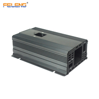 Boîtier d'alimentation en alliage d'aluminium personnalisé avec ventilateur de refroidissement unique, interface CC, coque anodisée pour équipement électrique et carte PCB