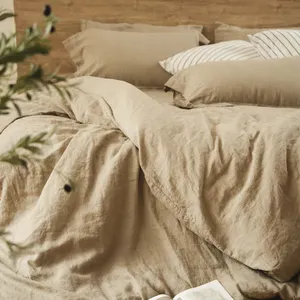 2024 Natural French Flax Linen Bedding Set Organic Duvet Cover Set