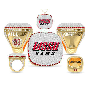 Anillo de Campeonato de Aleación Personalizable al por Mayor, Chapado en Oro Rosa, Diseño Tradicional de Corazón, Regalo de Aniversario Personalizado - Product Image 1