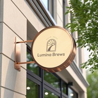 Panneaux publicitaires lumineux ronds personnalisés avec logo, enseignes extérieures pour commerces, enseignes lumineuses circulaires à LED