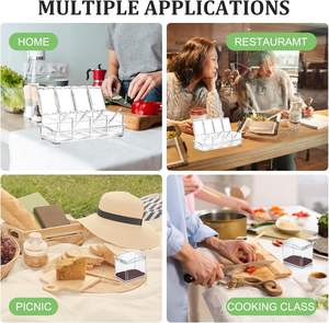 Juego de contenedores de almacenamiento de especias con tapa, recipiente cuadrado de acrílico transparente apilable vacío para Cocina - Product Image 5