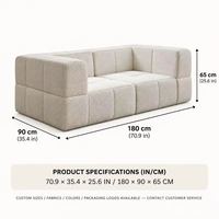 Canapé sectionnel capitonné de luxe, modulaire sans cadre en mousse, compressé sous vide, assise souple pour appartement studio