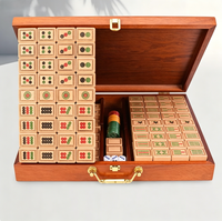 Ensemble de mahjong de luxe de style antique en bois de hêtre avec peinture de style nautique, cadeau d'affaires dans un coffret élégant