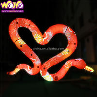 Serpent Géant Lumineux Imprimé en 3D pour le Nouvel An Chinois, Décoration de Porte Animatronique Gonflable à Distance, Publicitaire, Certifié CE, 16 Couleurs