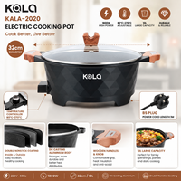 Casserole électrique à économie d'énergie de haute qualité, antiadhésive, sans huile, avec commande mécanique, poêles électriques