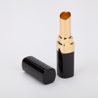Tube de rouge à lèvres carré en aluminium et plastique, finition mate dorée, rechargeable et réutilisable, conteneur cosmétique vide pour baume à lèvres, maquillage personnalisé
