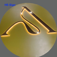 Lettres lumineuses 3D personnalisées en acier inoxydable plaqué or rose avec rétroéclairage LED pour enseignes commerciales décoratives