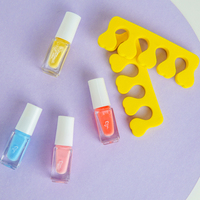 Marque privée Personnaliser logo Vegan cosmétique à base d'eau séchage rapide permanent Peel off paillettes enfants coloré vernis à ongles en gros