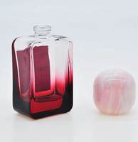 Nouveauté, magnifique flacon de parfum carré rouge en verre de 30 ml avec bouchon en résine