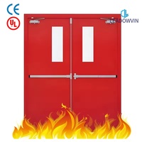 Pintu Baja Tahan Api Model Daun Ganda dengan Panel Visi untuk Ruang Server & Pusat Data, Pintu Tahan Api Bersertifikasi CE/UL