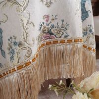 Nappe ronde en tissu chenille à motif floral de style européen, anti-poussière, luxe léger, décoration rétro pour table basse