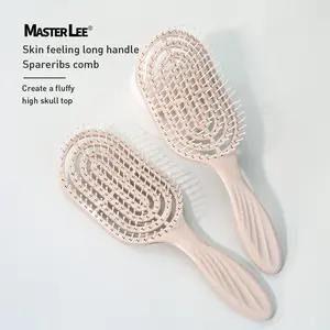 Masterlee new design soft matte finish custom color pink ABS nylon teeth scalp massage hair brush