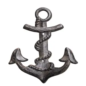 Cast Iron Vintage Rustic Anchor Design Wall Mounted Hooks