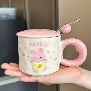 <span class=keywords><strong>Cadeau</strong></span> d'anniversaire pour filles, ensemble de tasses en céramique en forme de lapin de dessin animé - pour garçons, pour la Saint-Valentin et la fête des enfants - Product Image 1