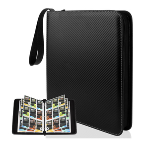 Porte-cartes de jeu en cuir PU à 9 poches, étanche, avec fermeture éclair, pour cartes <span class=keywords><strong>Pokémon</strong></span>, de football et de baseball - Product Image 5