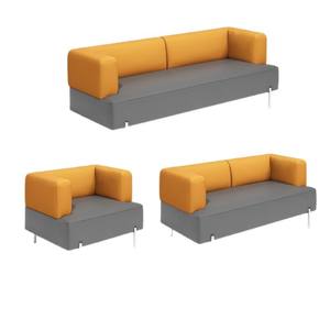 आधुनिक डिजाइन सिंथेटिक चमड़े के सेशनल रिसेप्शन सोफा व्यापार वार्ता कार्यालय के कर्मचारियों के लिए कॉफी टेबल सेट - Product Image 5