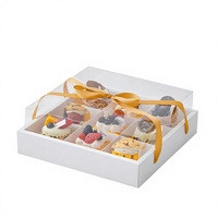 Scatola Pieghevole in Cartone Riciclabile per Alimenti per Bambini e Cupcake, Confezione con Finestra Trasparente da 2/4/6/12 Pezzi