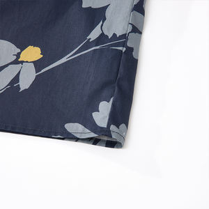 Robe décontractée élégante pour femmes, coupe trapèze, 100% coton, écologique, imprimé floral numérique, longueur genou, manches poignet - Product Image 5