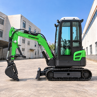 Excavator Hidrolik Crawler 1.6T Bersertifikasi Euro 5 EPA, Mesin Penggali 7600W, Bucket 0.03 Meter Kubik, Cocok untuk Pekerjaan Kebun dan Pertanian