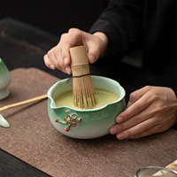 Ensemble de base pour Chasen et bol à thé Chanoyu, en céramique de style chinois, fait main, de type Dehua Kiln-Changed, avec support pour Chasen et bec verseur, nouveau modèle