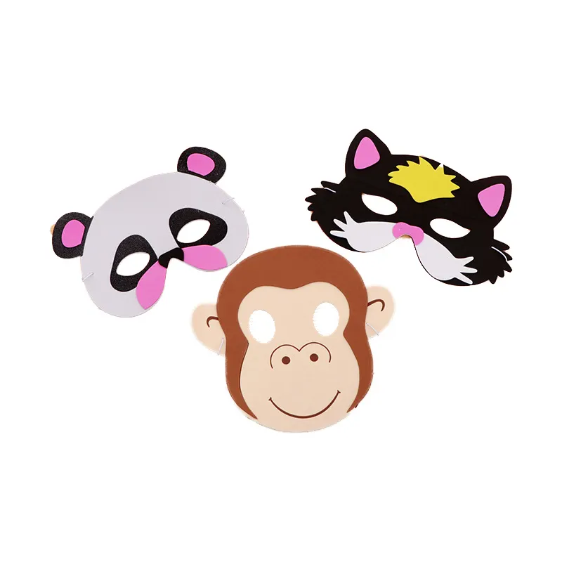 Hot Koop 2022 Nieuwe Leuke Forest Dieren Aap Olifant Tijger Panda Party Masker Speelgoed Voor Kids Masker Party Vilt Dier masker