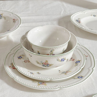 Service de table en céramique Villeroy & Boch Style Floral : Bol à salade, assiette à soupe, tasse à café, soucoupe – Cadeau de déménagement