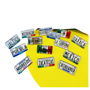 Значок-пуговичка в виде прямоугольной мексиканской номерной таблички, литой под давлением, с лицензией, тематика патриотизма, аксессуар для головного убора, с символикой штата, Мексика - Product Image 2