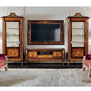 Vitrina de Lujo Real de Una Puerta, Tallada a Mano en Madera y Vidrio, para el Hogar, Sala de Estar - Product Image 4