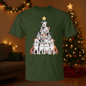 Camiseta navideña para amantes de los perros Pitbull Christmas Tree - Product Image 3
