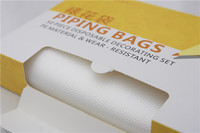 Sac à pâtisserie à la crème d'impression jetable Sac à glaçage pour gâteau Boîte à outils de décoration de gâteau Transparent en stock Sac à douille Goujons à gâteau en plastique